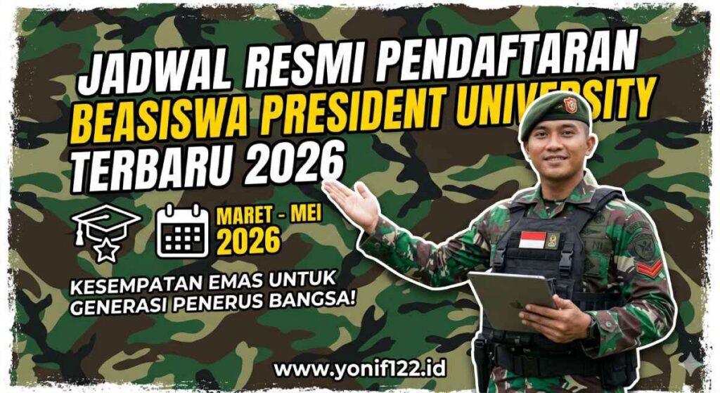 Jadwal Resmi Pendaftaran Beasiswa President University Terbaru 2026